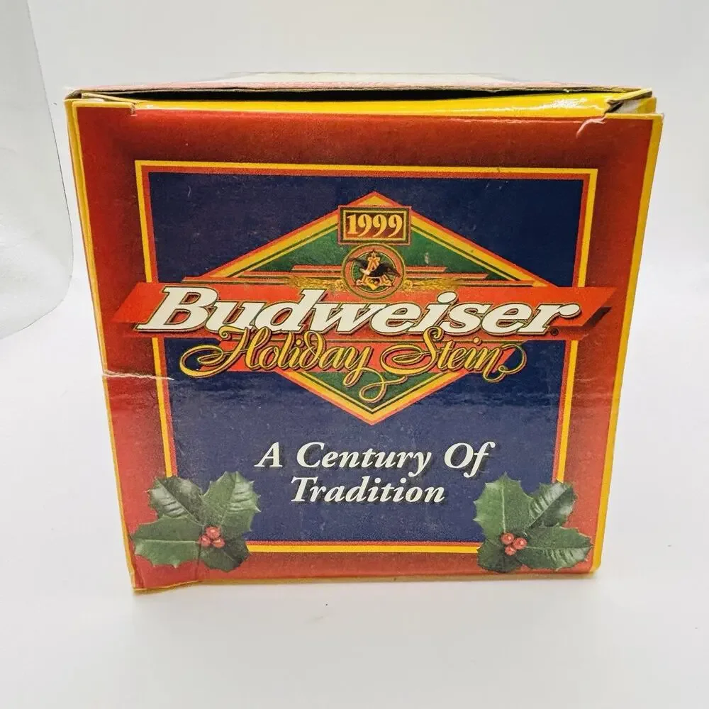 Budweiser 1999 Holiday Stein Ceramic Mug New In Box. With Paperwork. Very Nice!